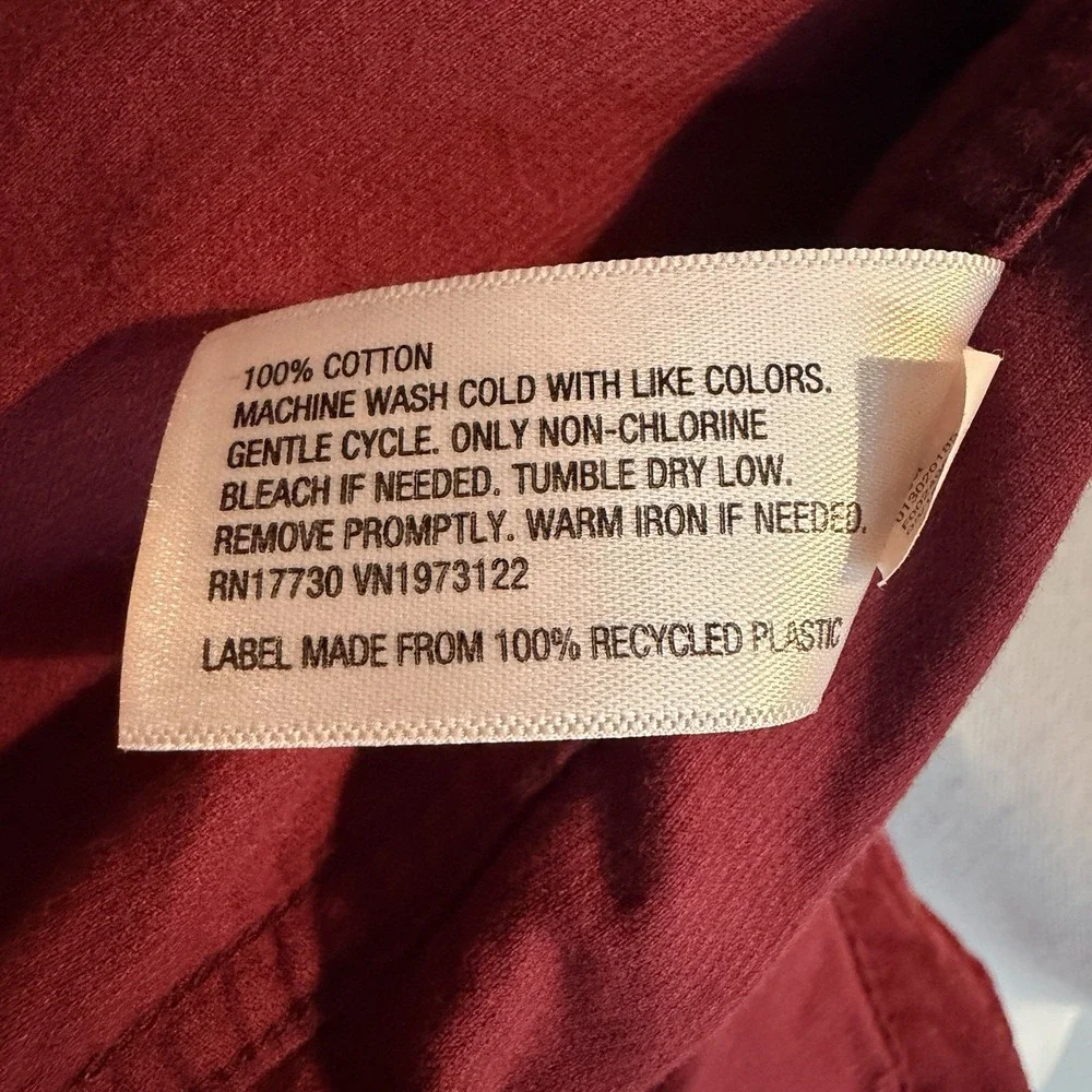 Universal Threads Burgundy Western Style Shirt w White Pearl Snaps Size XXL - Picture 6 of 6